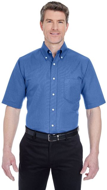 UltraClub Men's Tall Classic Wrinkle-Resistant Short-Sleeve Oxford